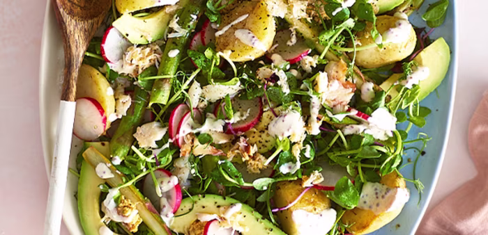 asparagus and radish crab salad