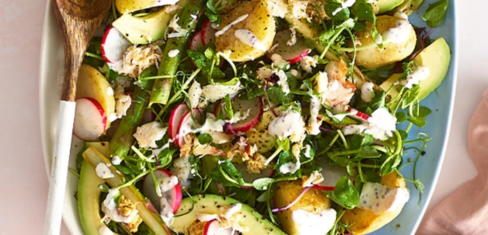 asparagus and radish crab salad