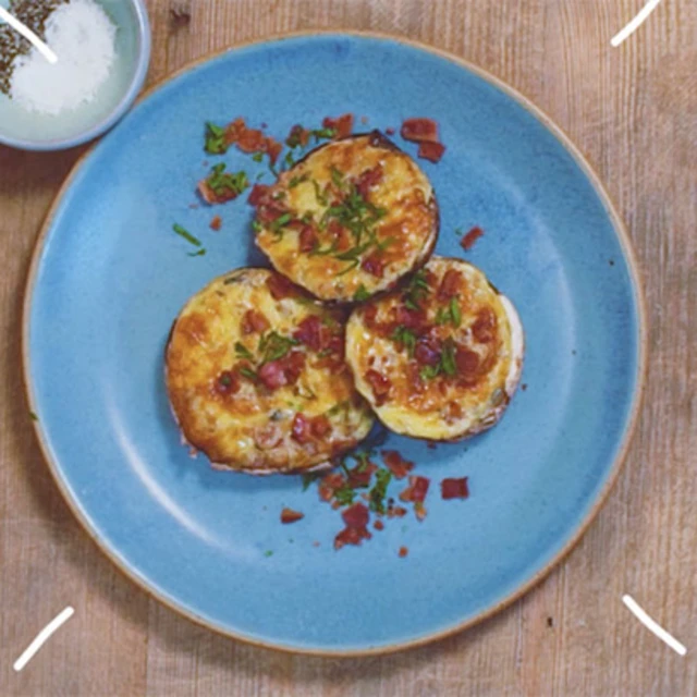 Lactofree Bacon and Cheddar Stuffed Mushrooms