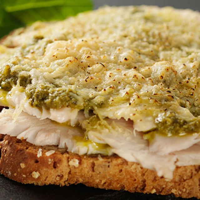 Chicken and Pesto Open Toastie