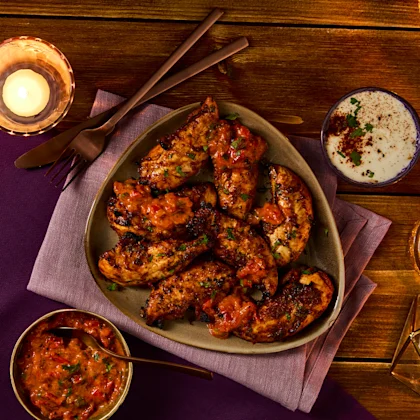 harissa chicken with dip