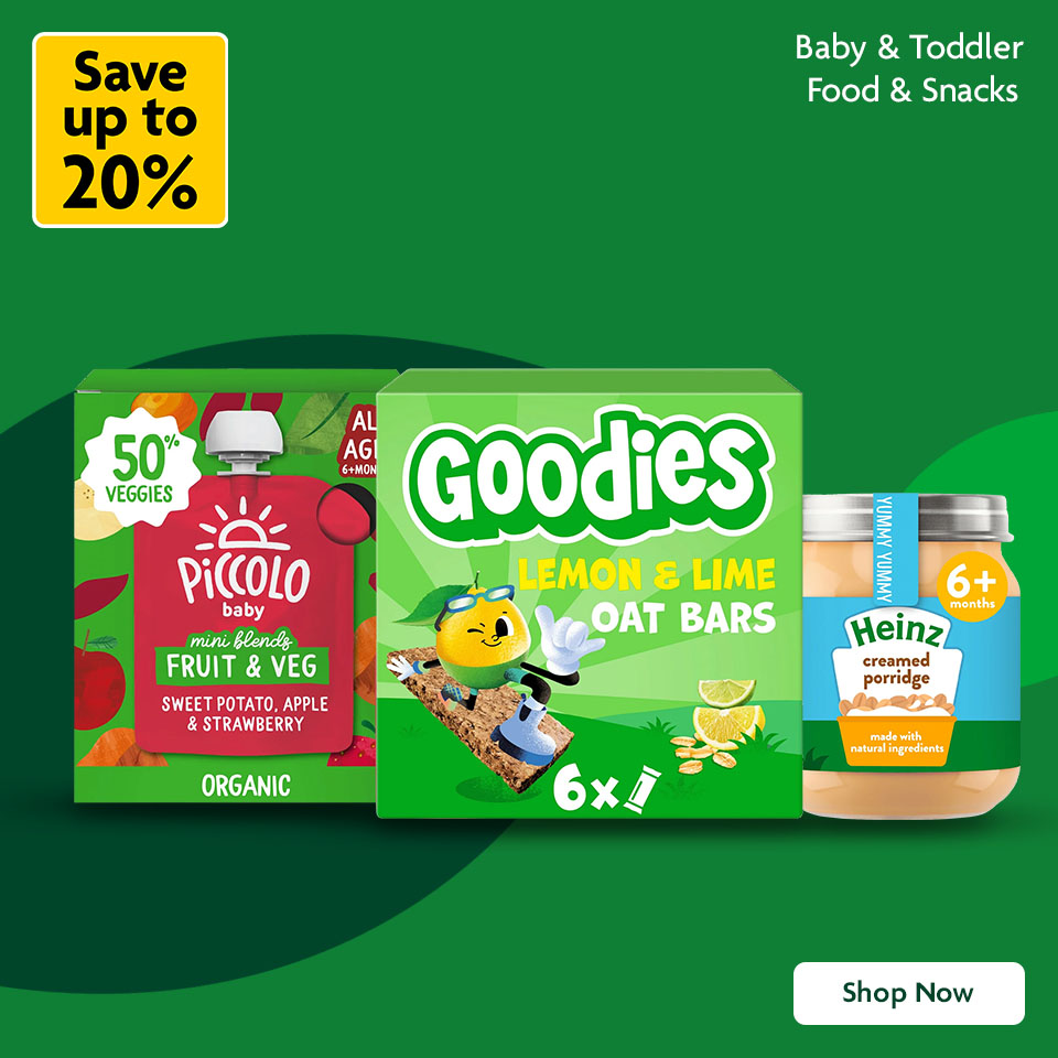 Save up to 20% off Baby Food & Snacks