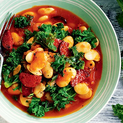 Kale, Butter Bean and Chorizo Stew