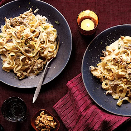 Creamy Wild Mushroom and Walnut Pasta - For Farmers