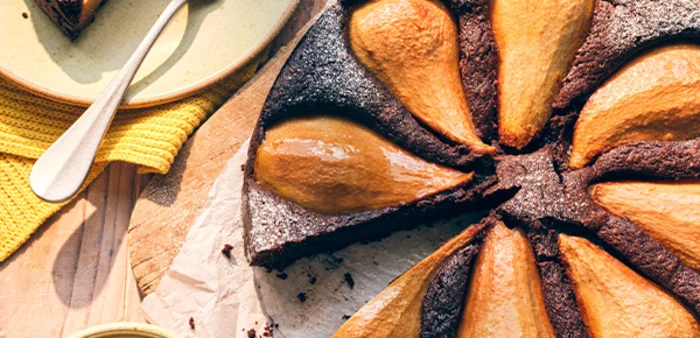 gluten-free pear and chocolate cake