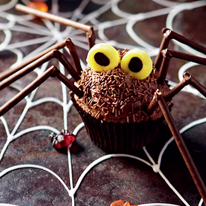 Chocolate Orange Spider Cupcakes