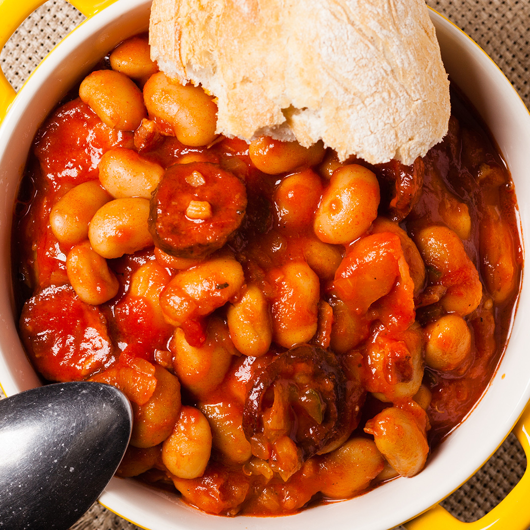 tomato based sausage and bean stew