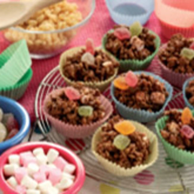 Chocolate and Marshmallow Crispy Cakes