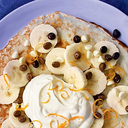 Chocolate, Coconut and Banana Pancakes