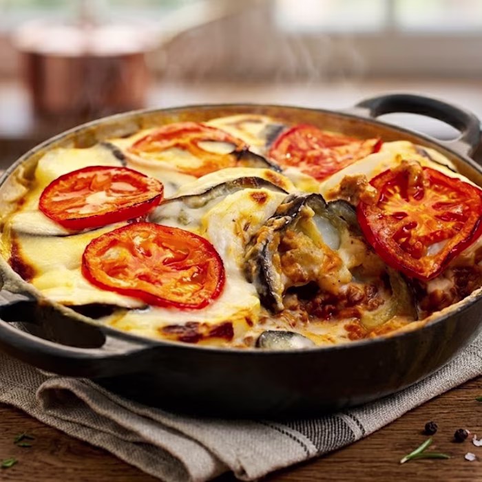 Aubergine and Mince Bake