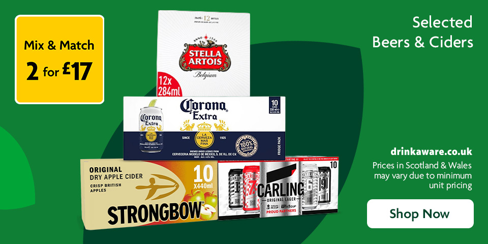 2 for £17 Selected Beers & Ciders