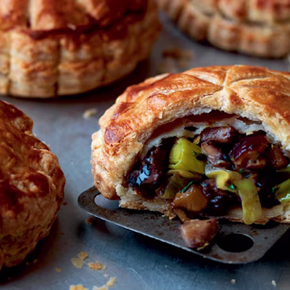 Chestnut Mushroom and Leek Pies