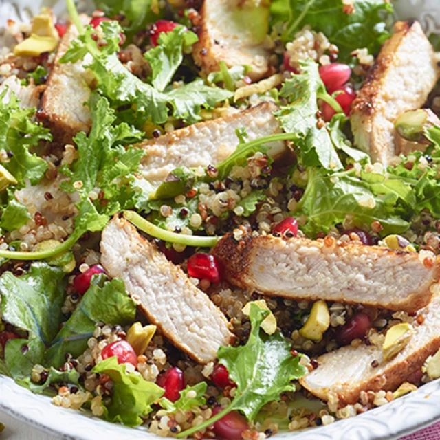 Moroccan Pomegranate Pork Medallions with Quinoa