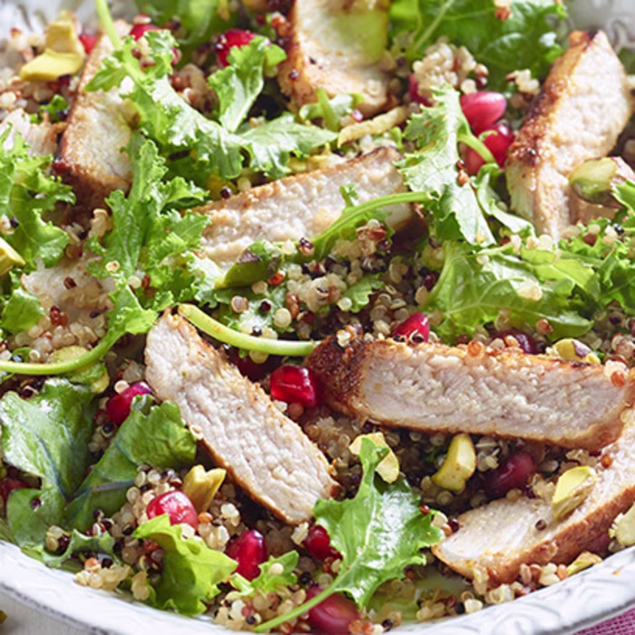 Moroccan Pomegranate Pork Medallions with Quinoa