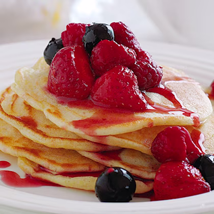 Buttermilk Pancakes with Red Fruits