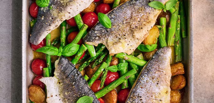 sea bass traybake recipe