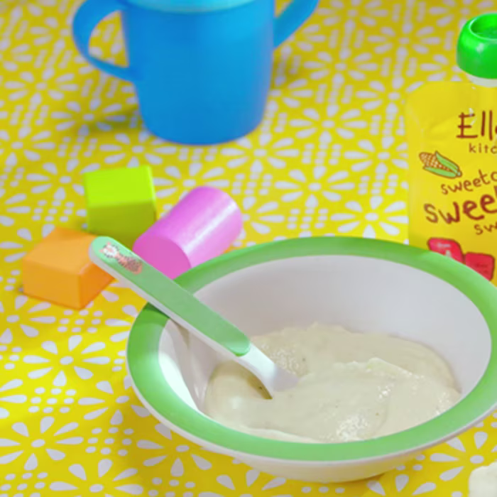 Cheesy Cauliflower + Sweetcorn Puree