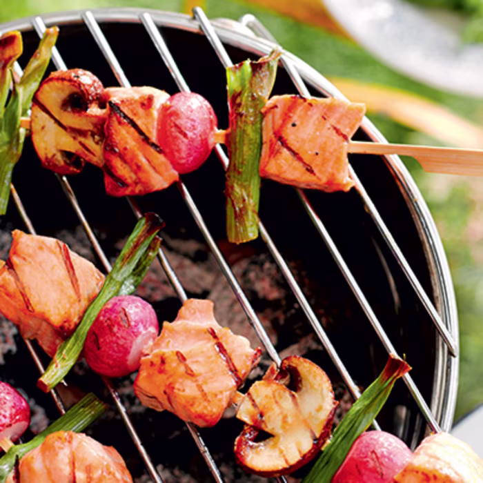 Teriyaki Salmon Skewers
