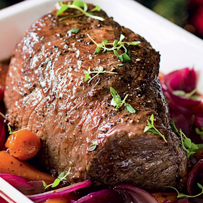 Pot-Roast Silverside of Beef with Cranberry and Port