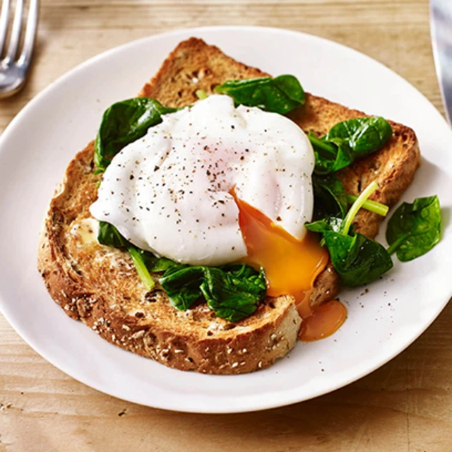 Poached Eggs and Spinach on Toast