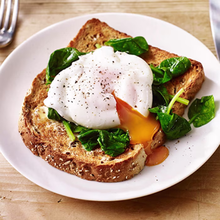 Poached Eggs and Spinach on Toast
