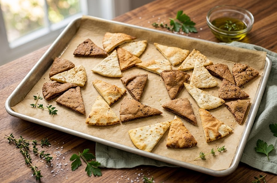 Baked Pitta Triangles
