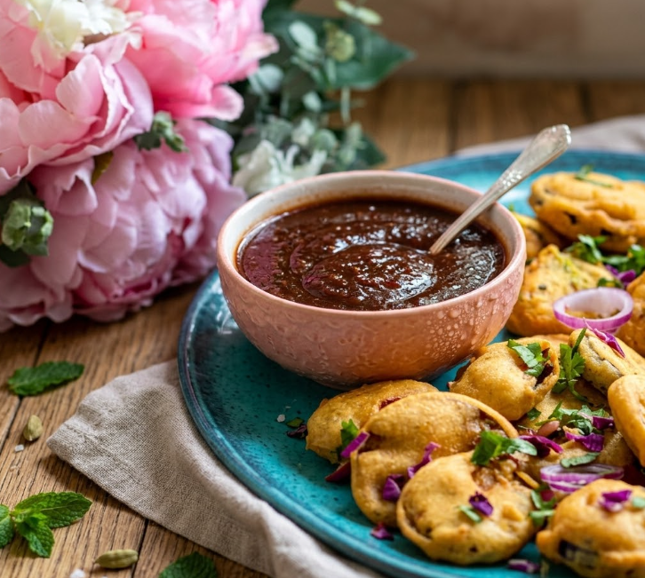 tamrind chutney with fritters