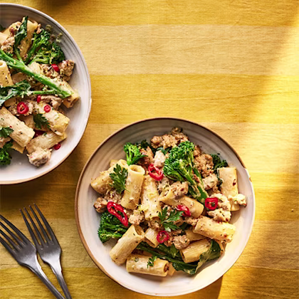 Sausage, Broccoli And Chilli Rigatoni