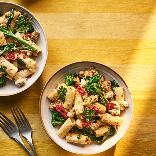 Sausage, Broccoli And Chilli Rigatoni