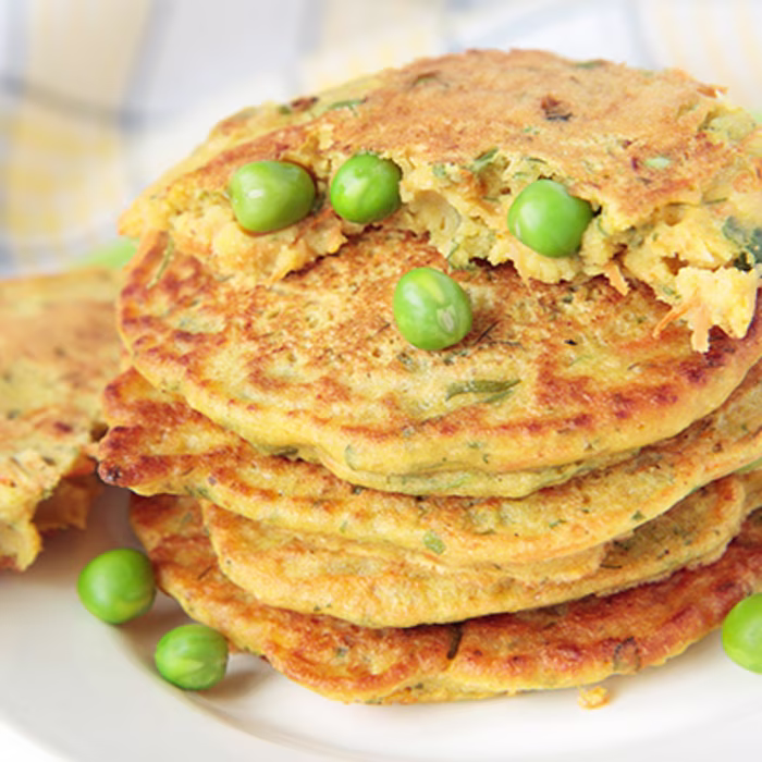 Cheesy Pea and Bacon Fritters