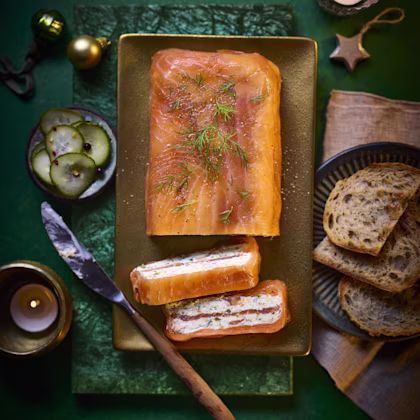 Maple Smoked Salmon Terrine Gin Cucumber