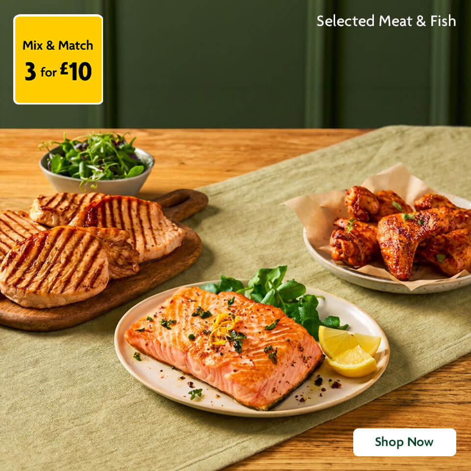 3 for £10 on selected Meat & Fish