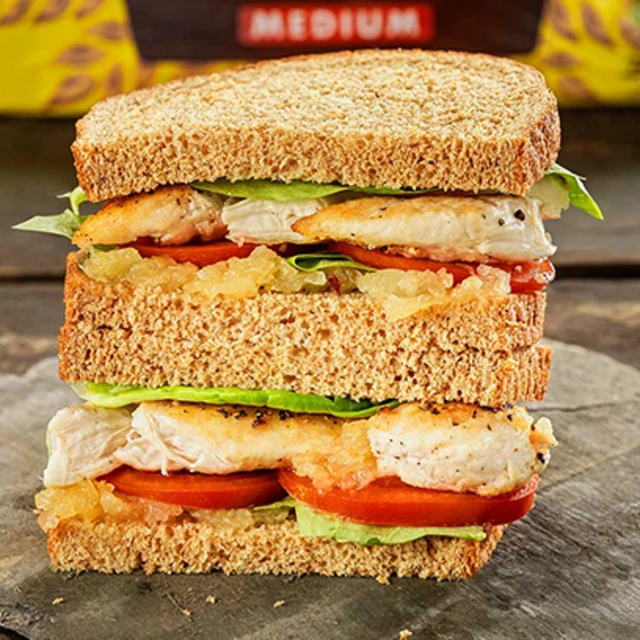 Chicken and Spicy Pineapple Jam Club Sandwich