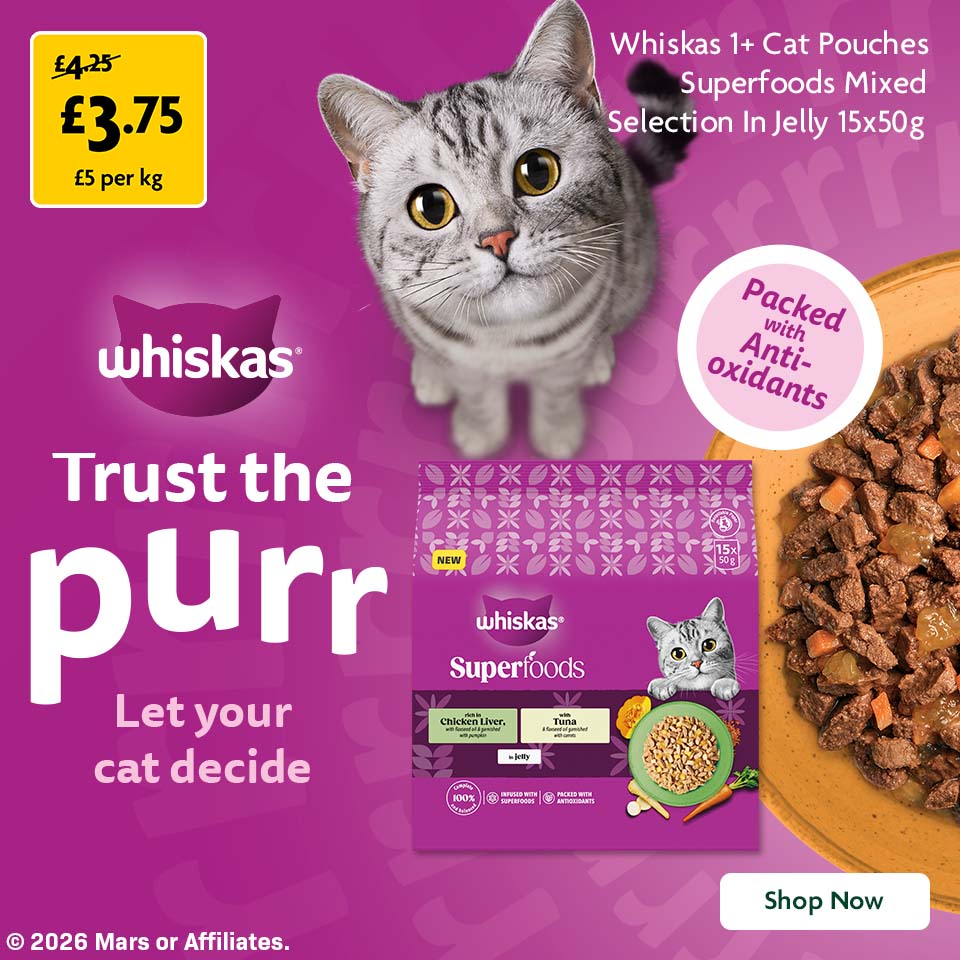 Whiskas cat food promotional banner 