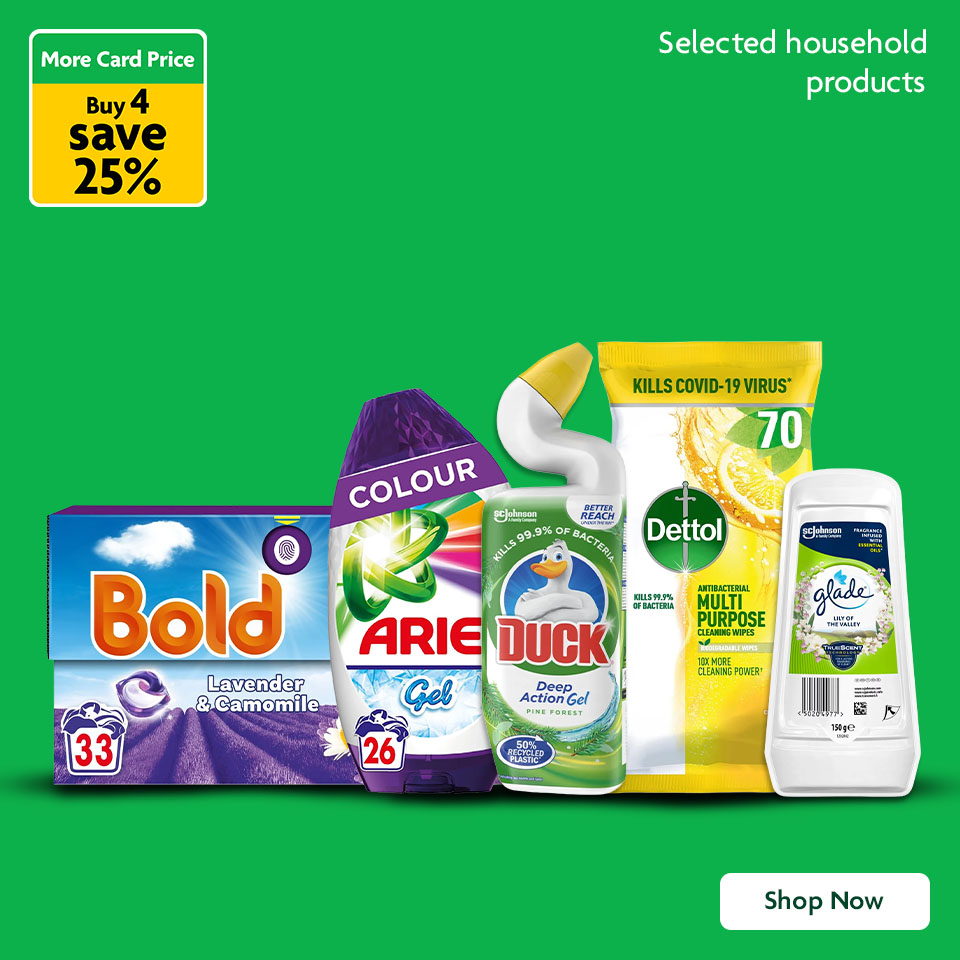 Buy 4 Save 25% on Selected Household Products