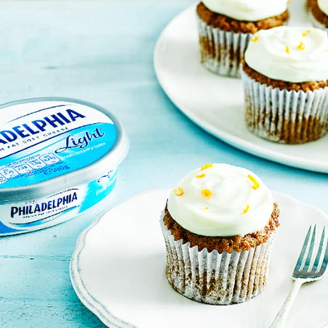 Philadelphia Frosted Carrot Cupcakes