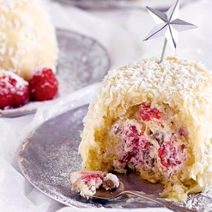 Mini White Chocolate and Raspberry Zuccotto