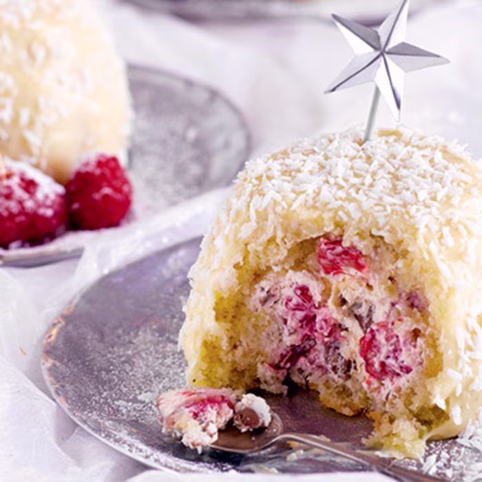 Mini White Chocolate and Raspberry Zuccotto