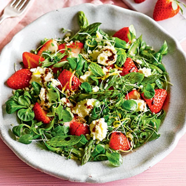 Strawberry Salad with Wensleydale Cheese