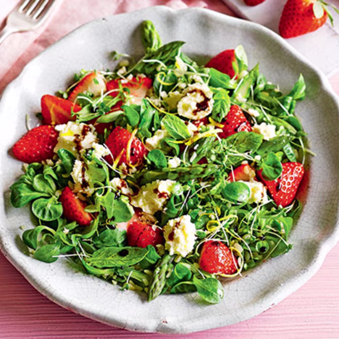 Strawberry Salad with Wensleydale Cheese