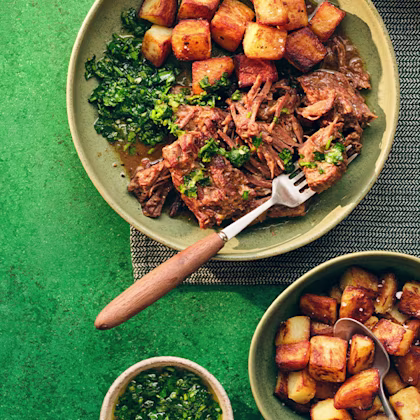 Slow-Cooked Beef Brisket with Chimichurri