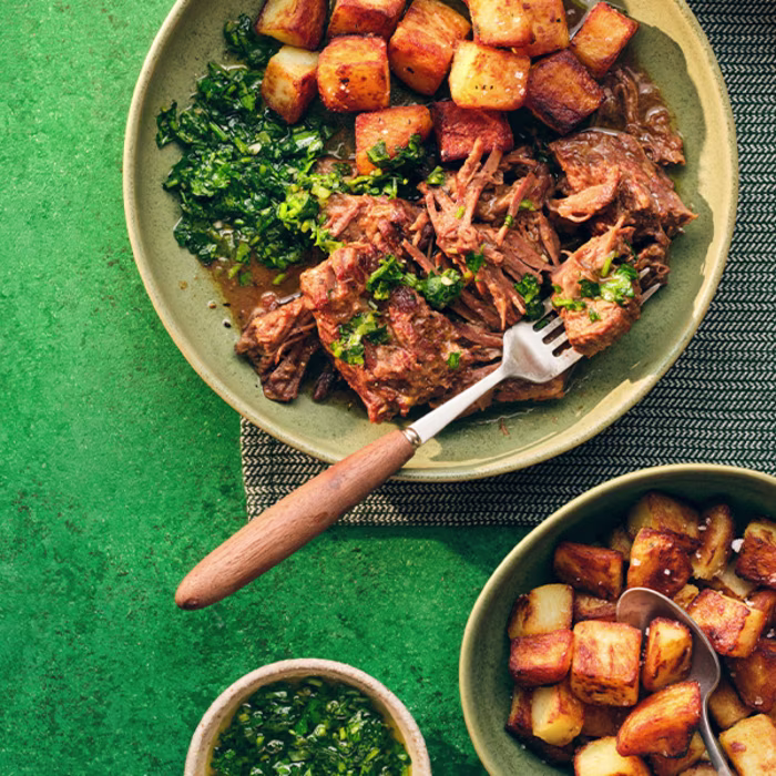 Slow-Cooked Beef Brisket with Chimichurri