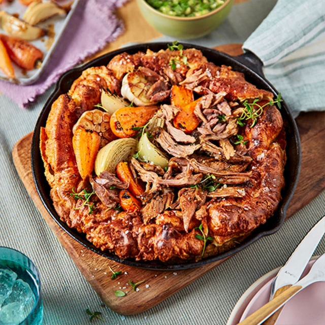 loaded lamb and veg giant yorkshire pudding