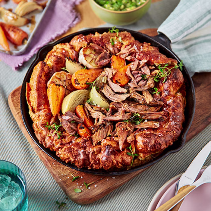 loaded lamb and veg giant yorkshire pudding