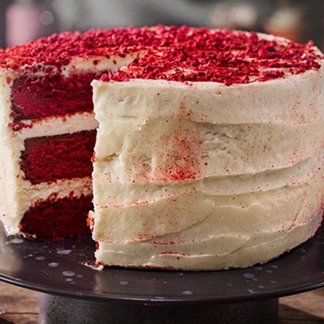 Red Velvet Cake with cream cheese butter frosting