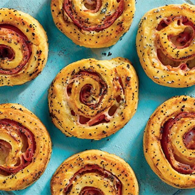 Baked Ham and Cheese Rollups