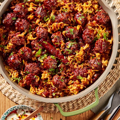 meatball biryani dish
