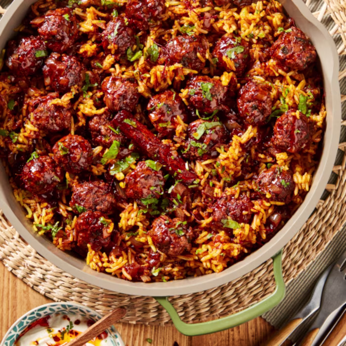 meatball biryani dish