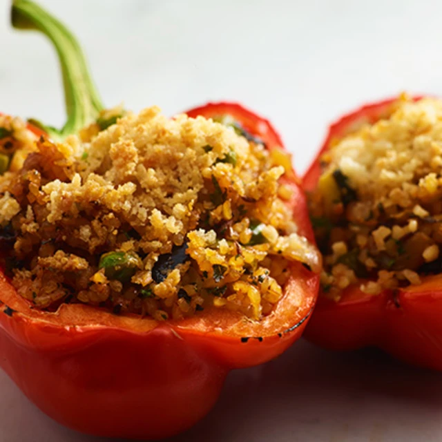 Stuffed Peppers with Bulgur Wheat and Vegetable Medley