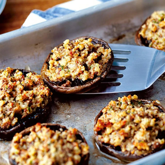 Stuffed Garlic and Herb Mushrooms